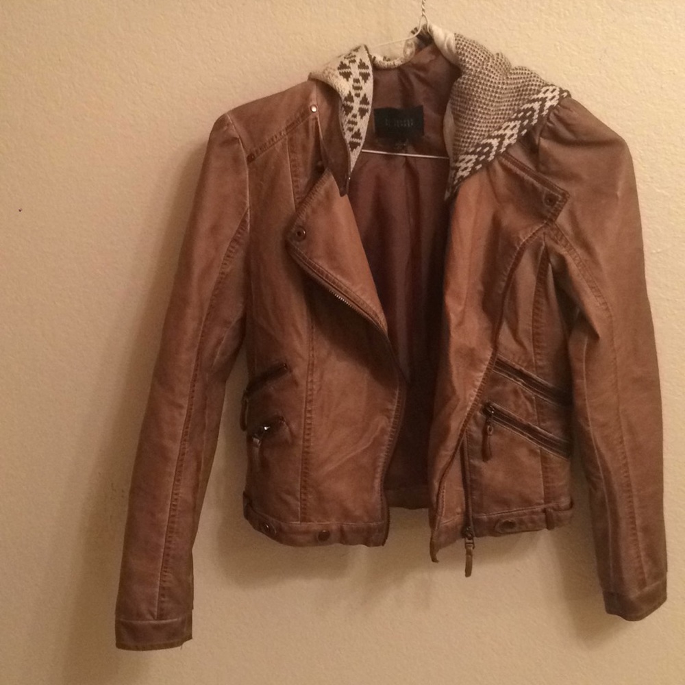 Brown leather jacket